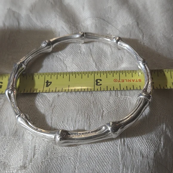 Tiffany & Co Sterling Silver Bamboo Bangle Bracelet - Picture 10 of 15